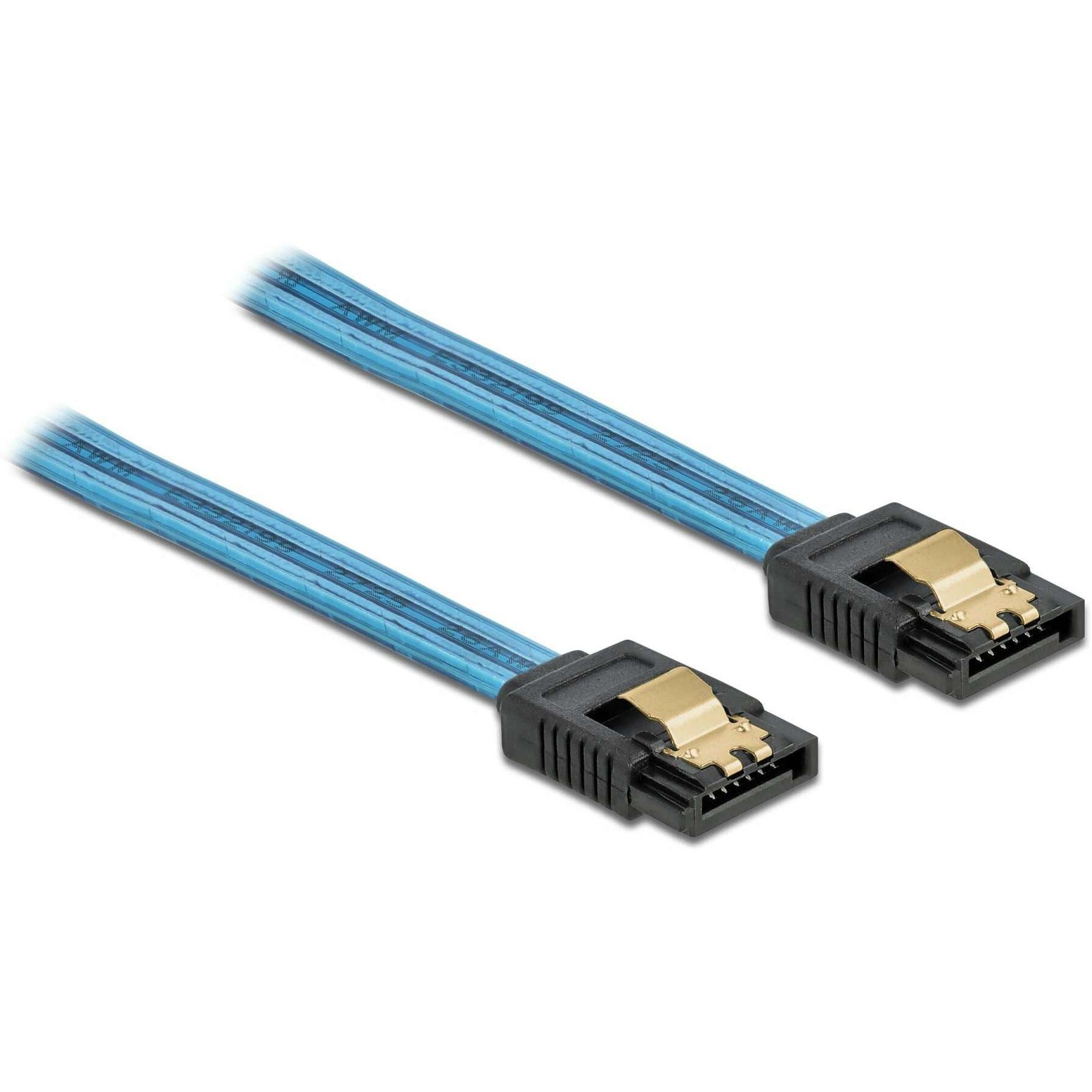 Thumbnail - Delock SATA-Kabel UV Leuchteffekt blau 0.2 m, Interne Kabel (PC)