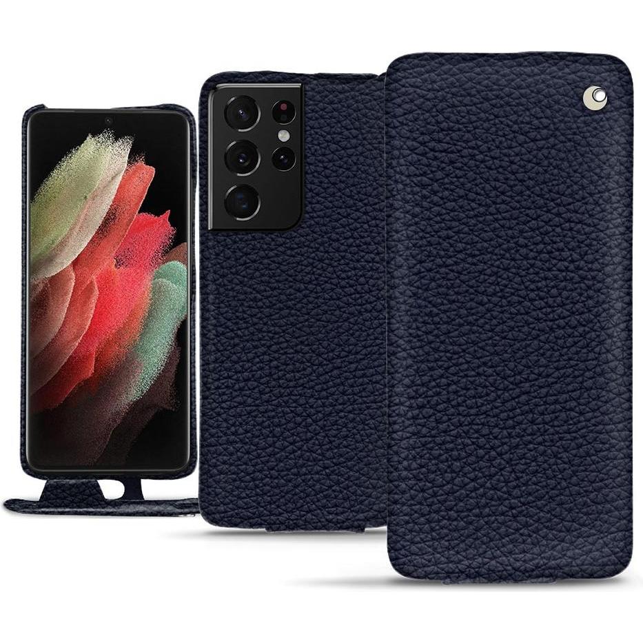 Noreve Lederschutzhülle vertikal (Samsung Galaxy S21 Ultra), Smartphone Hülle, Violett