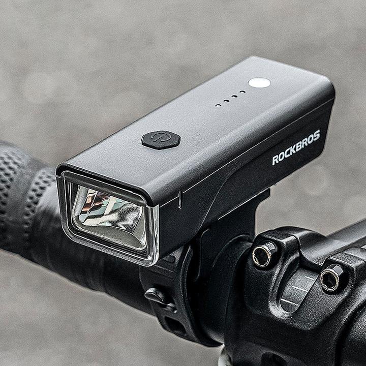 Actual product image Rockbros 24510003001 front bicycle light 260 lm + USB-C - USB-A cable - black (260 lm, 260 lm)