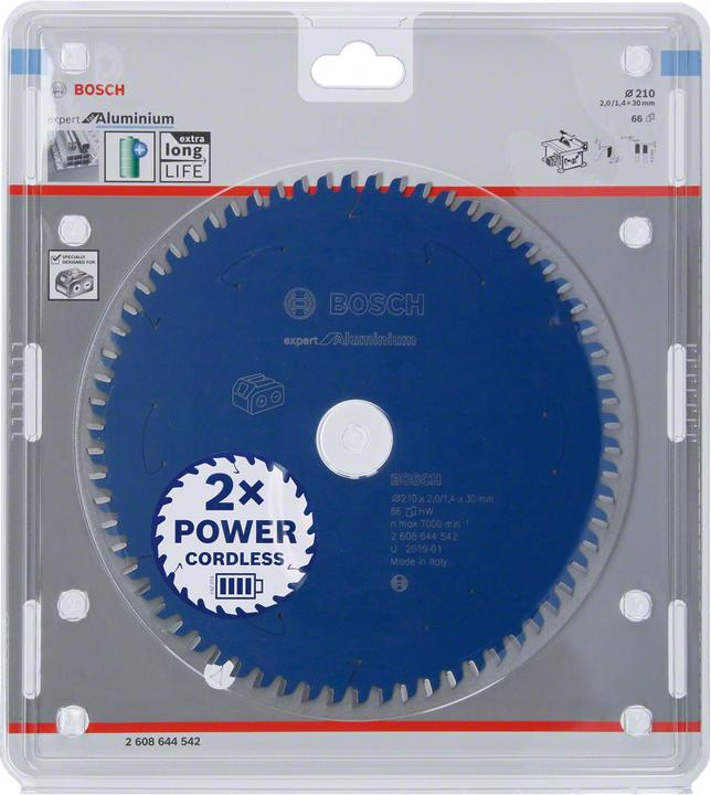 Actual product image Bosch Professional Zubehör Cordless circular saw blade Expert for Aluminium, 210 x 2/1.4 x 30, 66 teeth