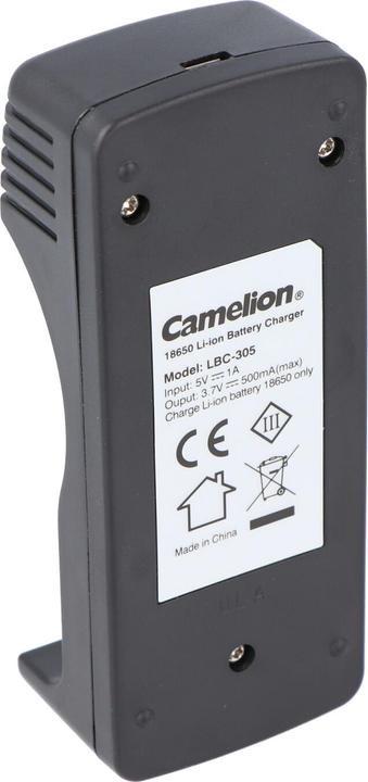 Actual product image Camelion Charger including Micro USB charging cable suitable for 1 or 2 Li-ion battery 18650s (Chargers without battery)