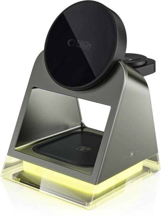 Image du produit Tech-Protect QI15W-A43 3in1 Wireless Charger with MagSafe for Apple Devices - Black (15 W)