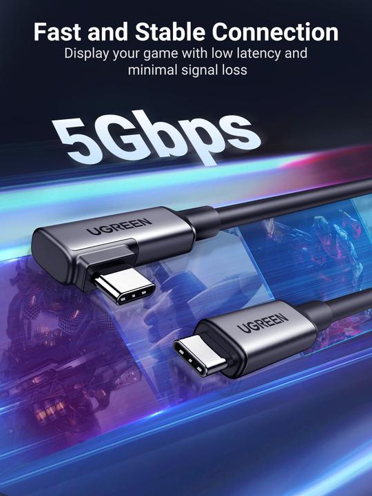 Produktbild Ugreen USB C – USB C (5 m, USB 3.2 Gen 1, 60 W)