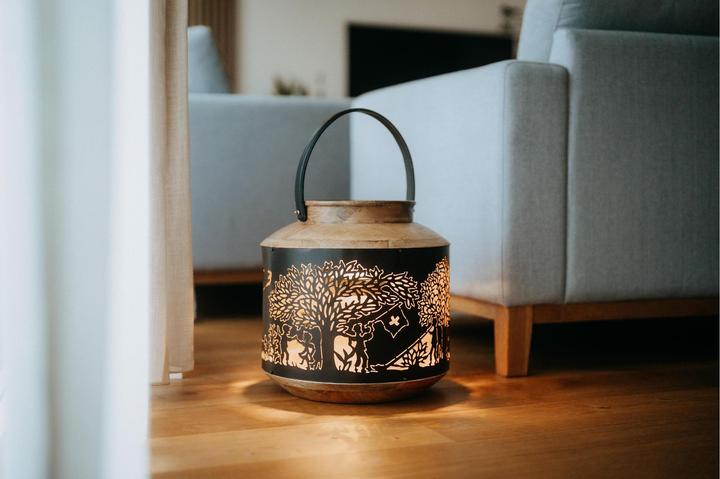 Immagine prodotto Kadastar Laterne Bergchilbi 37 cm, Braun/Schwarz