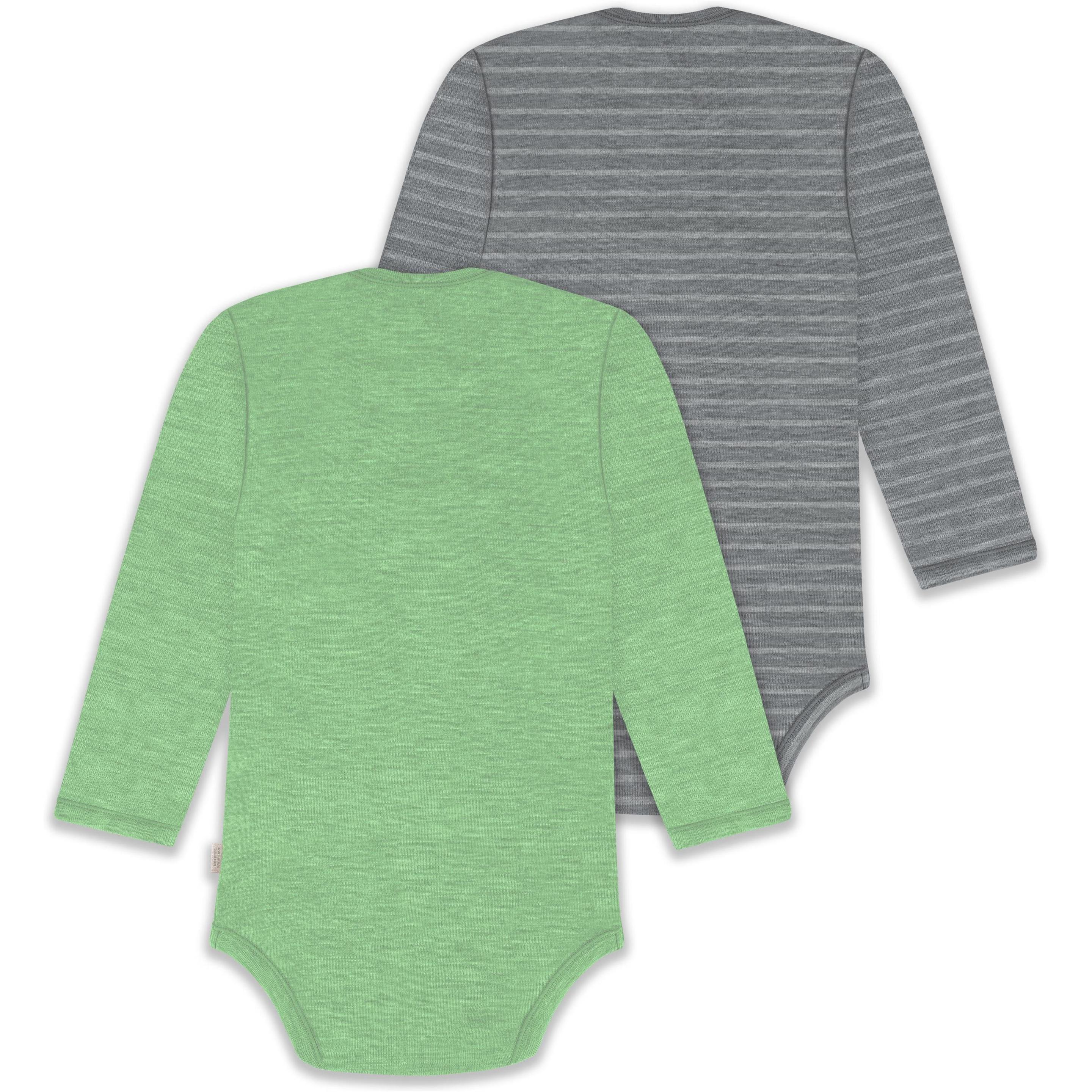 Thumbnail - Normani, Herren, Body, 2er Pack Baby Merino Body Langarm „Auckland" - 9381, Grün, (62)