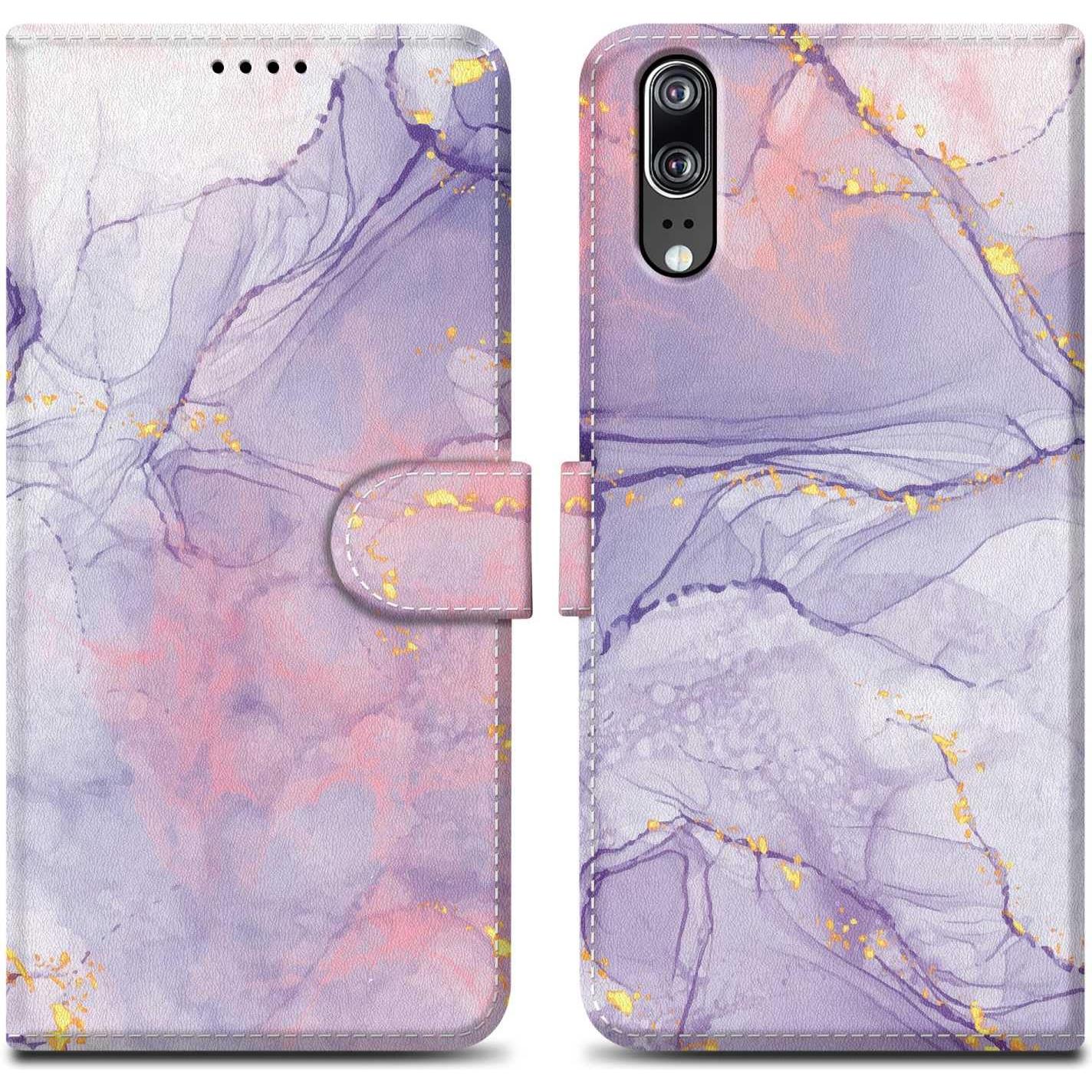 Cadorabo Book Hülle mit Print (Cubot P20), Smartphone Hülle, Violett