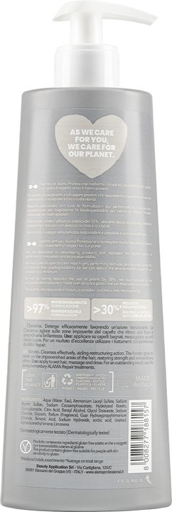 Actual product image Alama Professional Alama Repair Restructuring Shampoo for Damaged and Frizzy Hair 500ml (500 ml, Liquid shampoo)