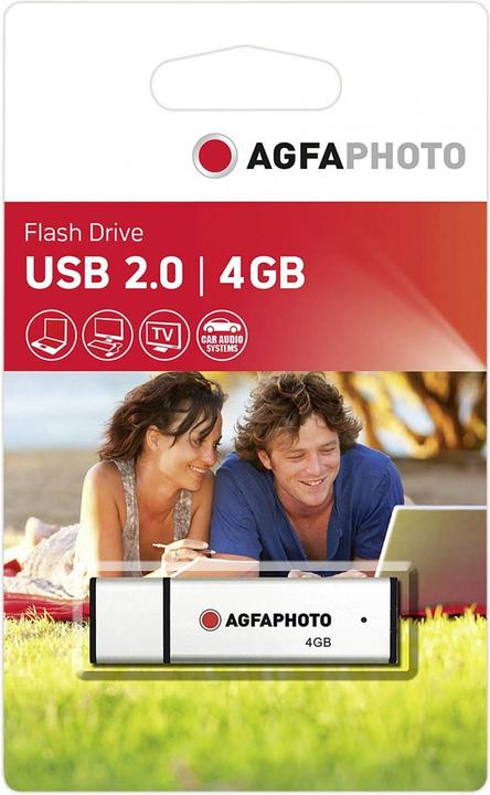 Produktbild AGFAPHOTO USB 2.0 silver 4GB (4 GB, USB-A)