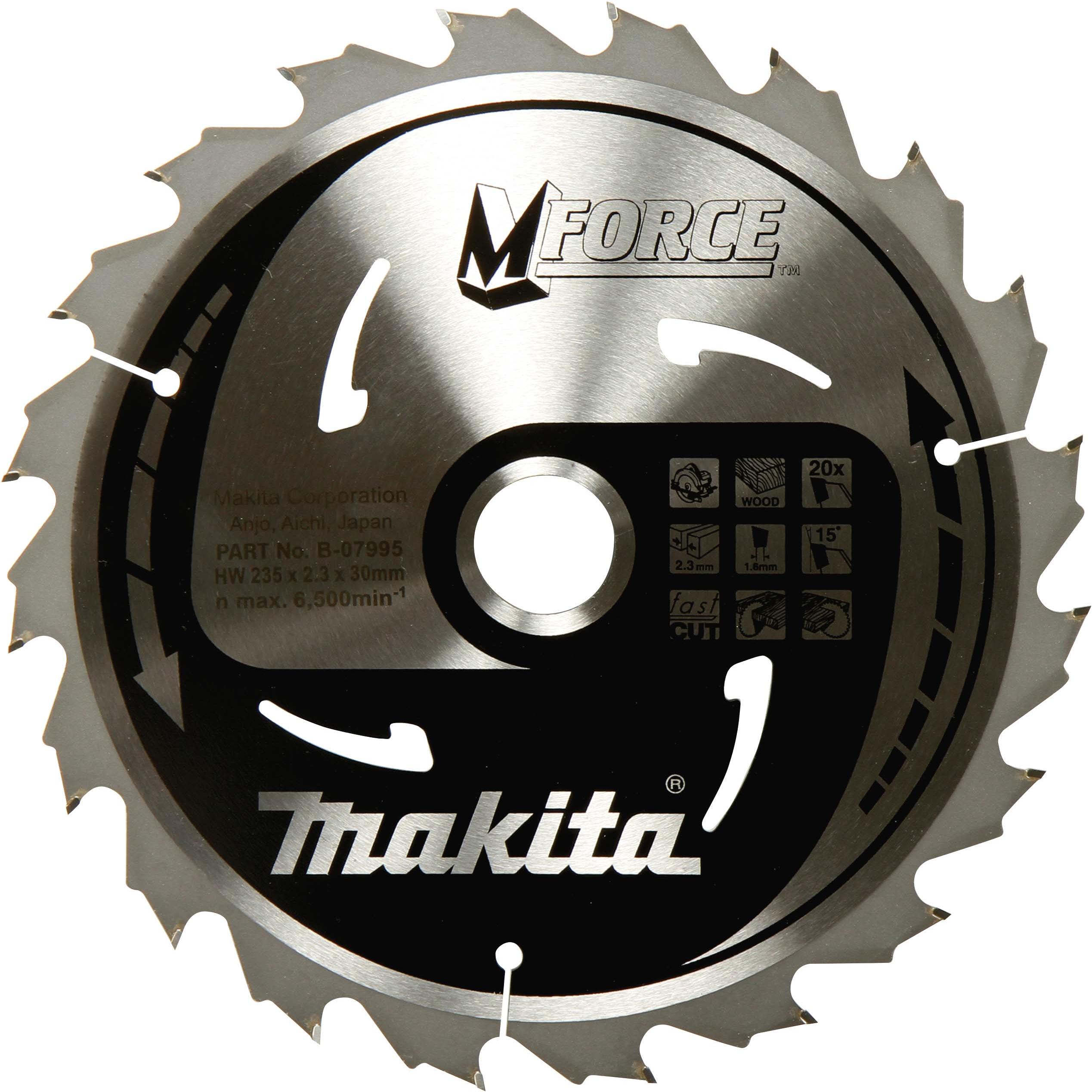 Makita, Sägeblatt, M-FORCE Kreissägeblatt für Holz 235 x 30 x 2,3 mm 24 Zähne ( B-32063 )