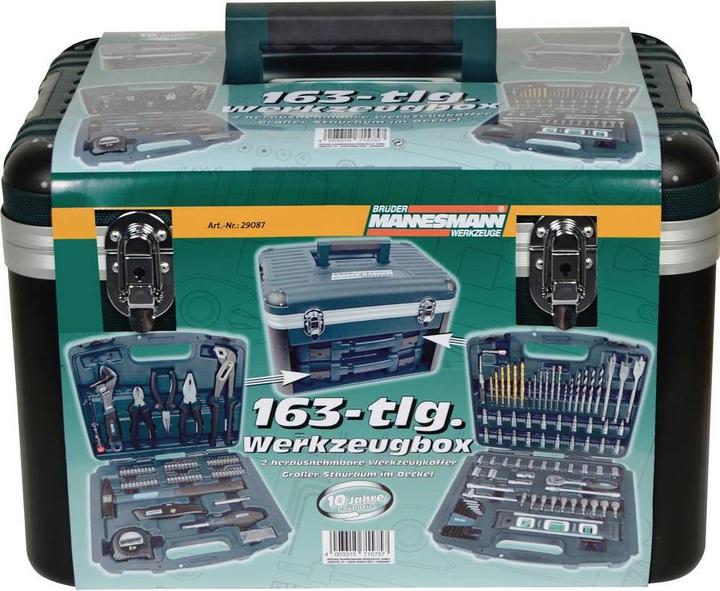 Image du produit Mannesmann La meilleure boîte à outils pour le bricolage (163 pièces)