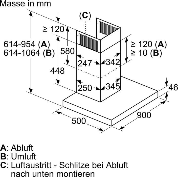 Actual product image Bosch Hausgeräte DWB98JQ50 (Wall hood)