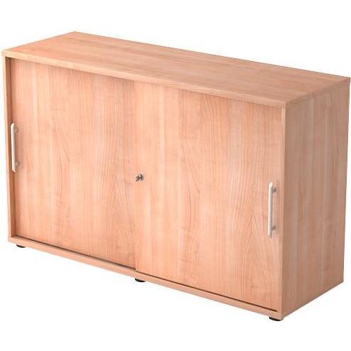 Hammerbacher, Aktenschrank, Schiebetürschrank 2OH 120cm RE Nussb./Nussb. (120 x 40 x 74 cm)