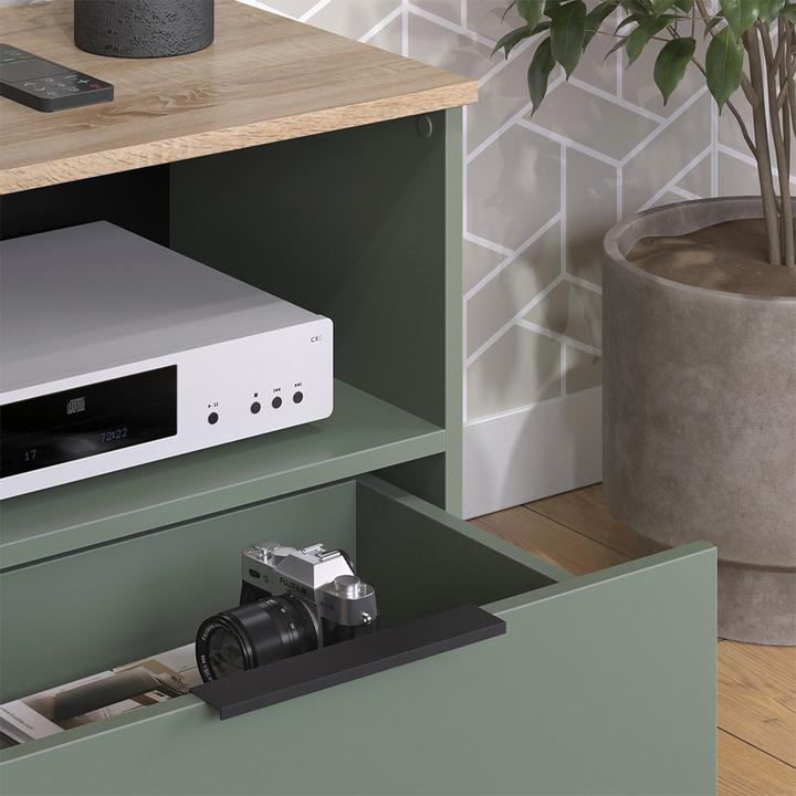Actual product image Vicco Lowboard Wido, Grün/Sonoma, 60 x 50 cm mit Schublade (60 x 50 x 40 cm)