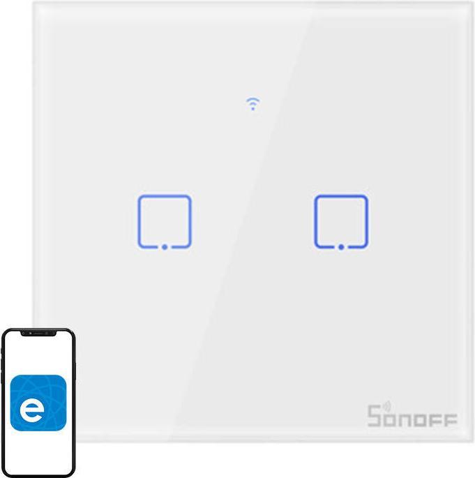 Image du produit Sonoff Smart Switch WiFi + RF 433 T1 EU TX (2 canaux)