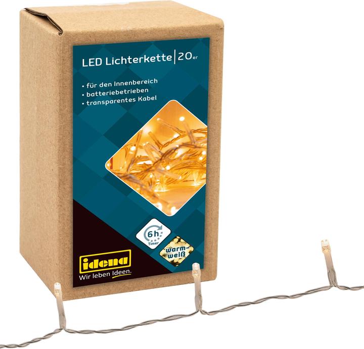 Produktbild Idena LED Lichterkette 20er warmweiss für Innen (1.80 m)