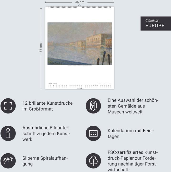 Produktbild Claude Monet Kalender 2026 (46 x 55 cm)