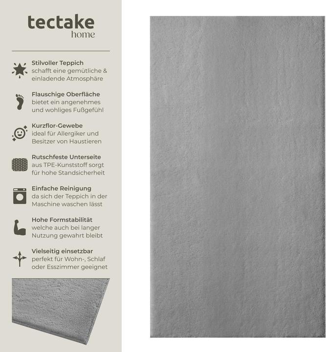Immagine prodotto tectake Tappeto a pelo corto Soft Zone (60 x 110 cm)