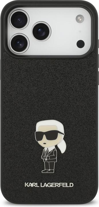 Actual product image Karl Lagerfeld Fixed Glitter Metal Ikonik Case for iPhone 17 Pro Max Black (Apple iPhone 17 Pro Max)