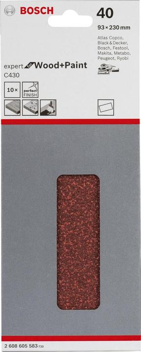 Actual product image Bosch Professional Zubehör Orbital sanding paper unperforated (40)