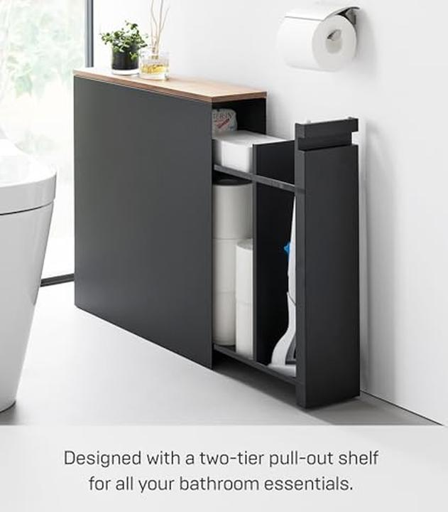 Produktbild Yamazaki Auszieh-Regal mit Holzablage TOWER (140 x 56 x 55 cm)