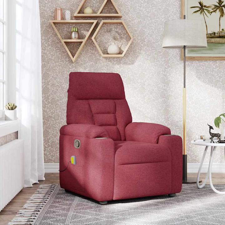 Actual product image VidaXL Massage chair wine red fabric