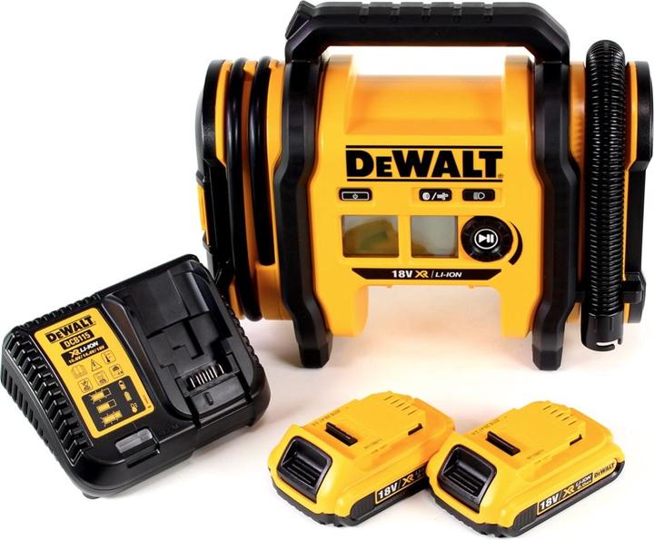 Produktbild DeWalt DCC 018 N Akku Luftkompressor 18V 11bar KFZ + 2x Akku 2,0Ah + Ladegerät (11 Bar, 14.70 l)