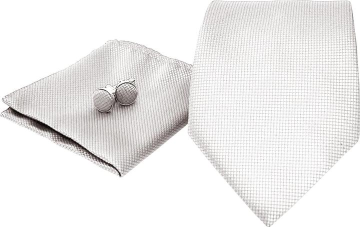 Produktbild JTI Kostümzubehör | Krawatte + Einstecktuch + Manschettenknöpfe - Weiss