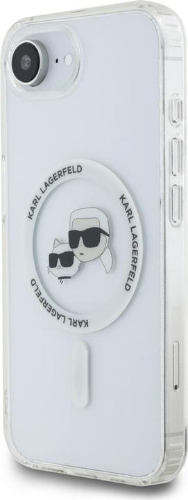 Produktbild Karl Lagerfeld Case IML Metal Karl & Choupette Heads MagSafe for iPhone 16e white (Apple iPhone 16e)