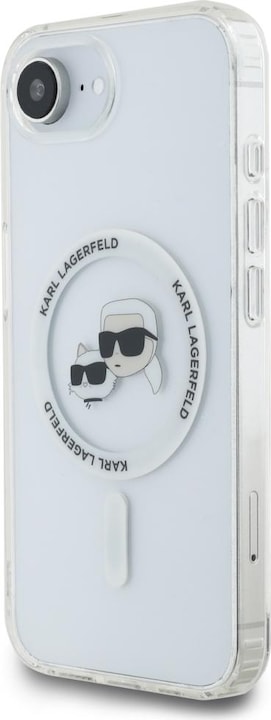 Actual product image Karl Lagerfeld Case IML Metal Karl & Choupette Heads MagSafe for iPhone 16e white (Apple iPhone 16e)