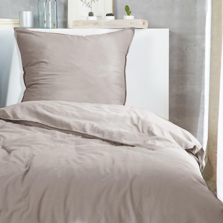 Actual product image H.G. Hahn-Haustextilien Hahn Flanell Bettwäsche Stone-Washed (Bedding set, 135x200 cm + 80x80 cm)