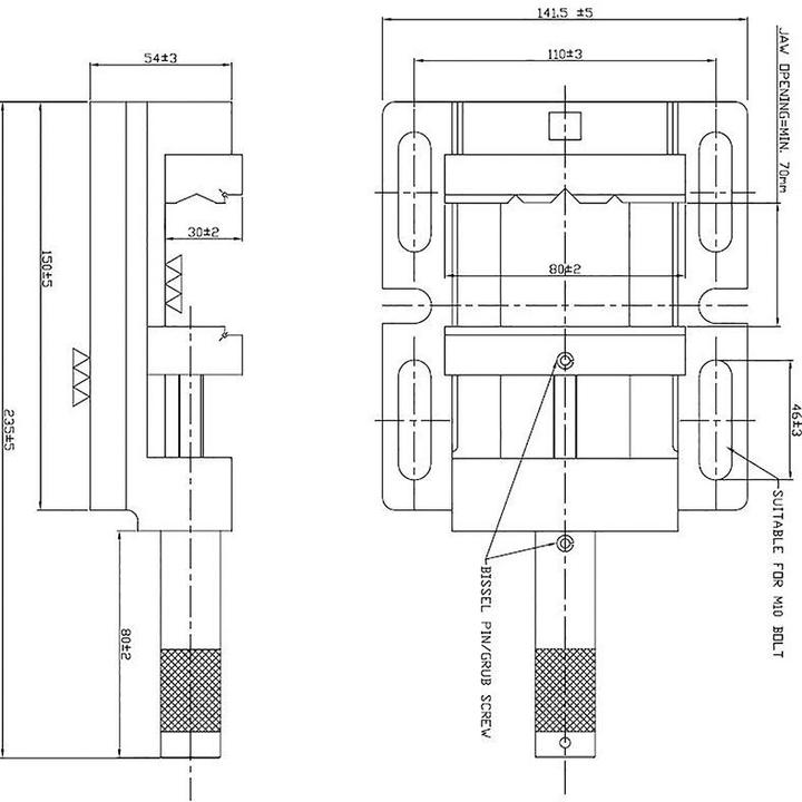 Produktbild Dönges Bohrmaschinenschraubstock, Backenbreite 120 mm, Spannweite 110 mm (110 mm)