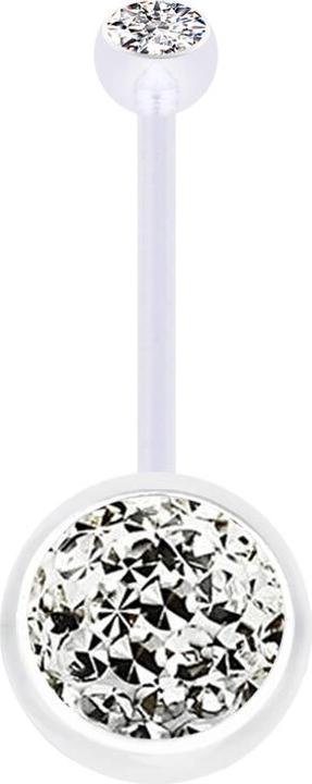 Immagine prodotto Star Piercing Banana trasparente con cristallo a sfera d'argento e strato protettivo epossidico in cristallo a (Materiale sintetico, senza ottone)