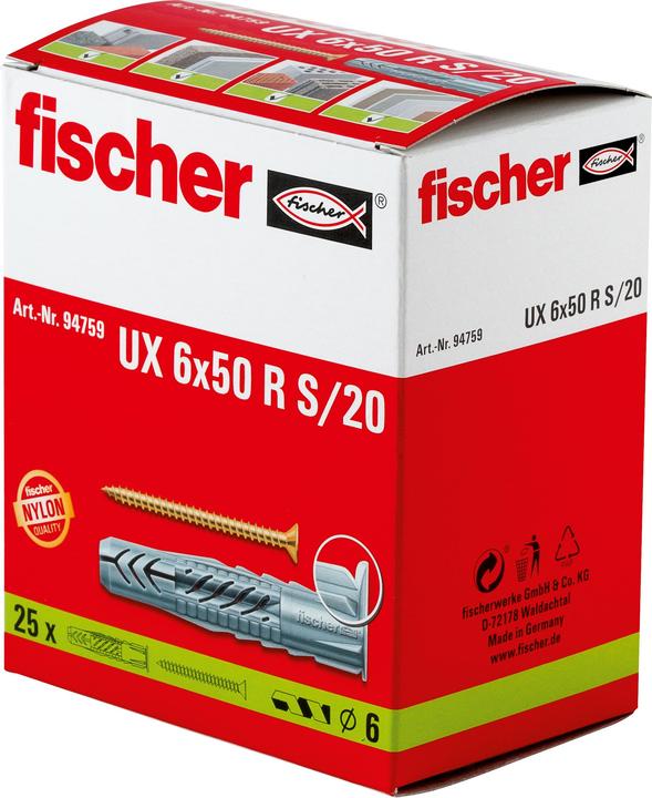 Produktbild Fischer SB Nylondübel Duopower mit Schraube (25 Stk.)