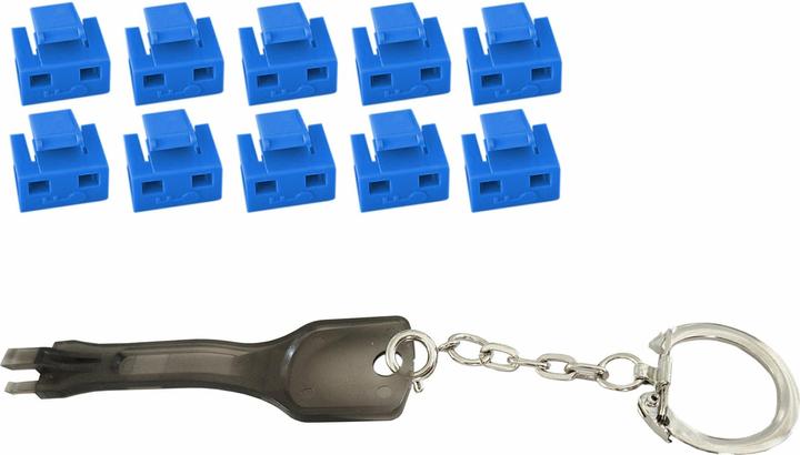 Produktbild Shiverpeaks S/CONN maximum connectivity RJ45-Port Blocker mit Schlüssel (1x Schlüssel, 10x Schlösser), blau