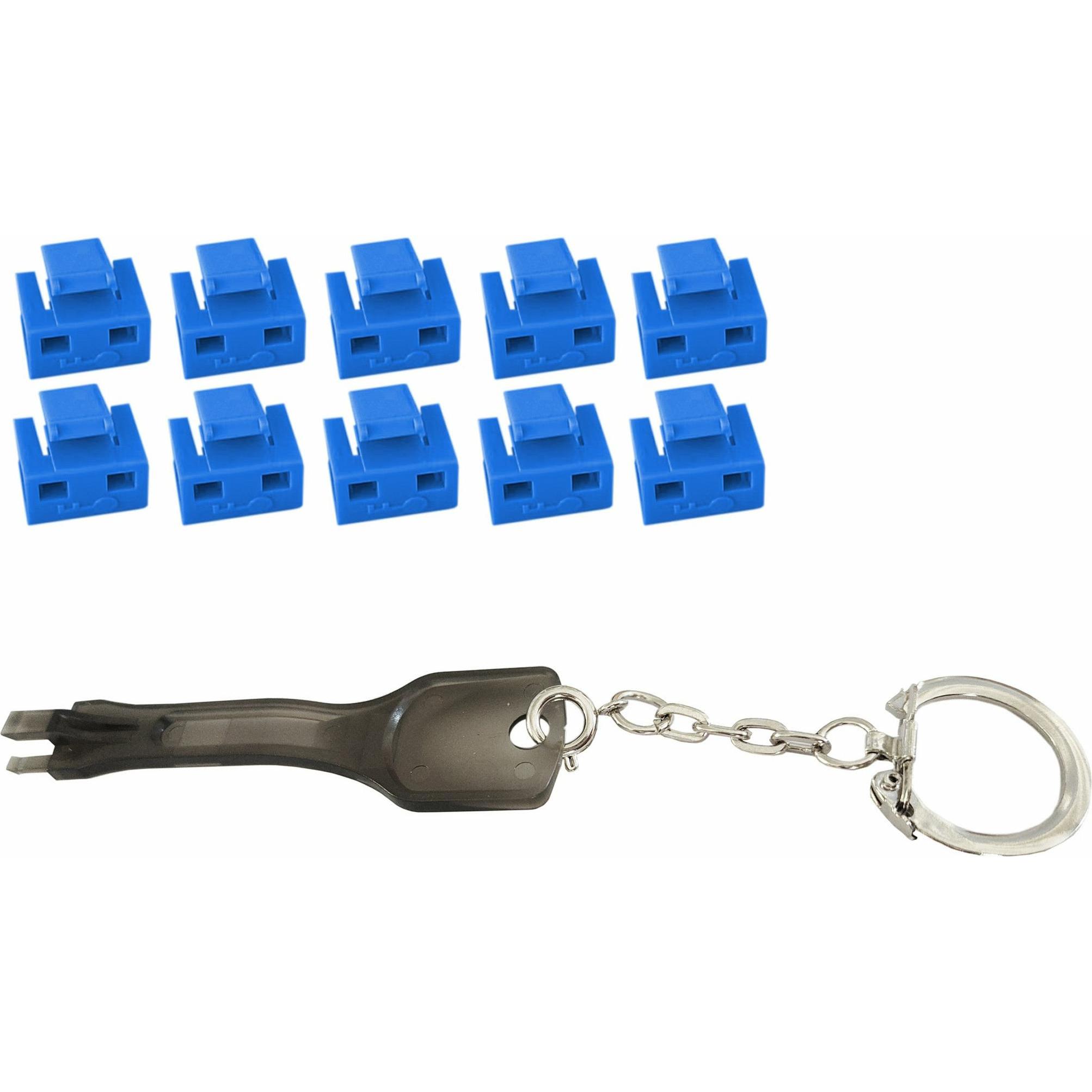 Shiverpeaks S/CONN maximum connectivity RJ45-Port Blocker mit Schlüssel (1x Schlüssel, 10x Schlösser), blau, Notebook Se...