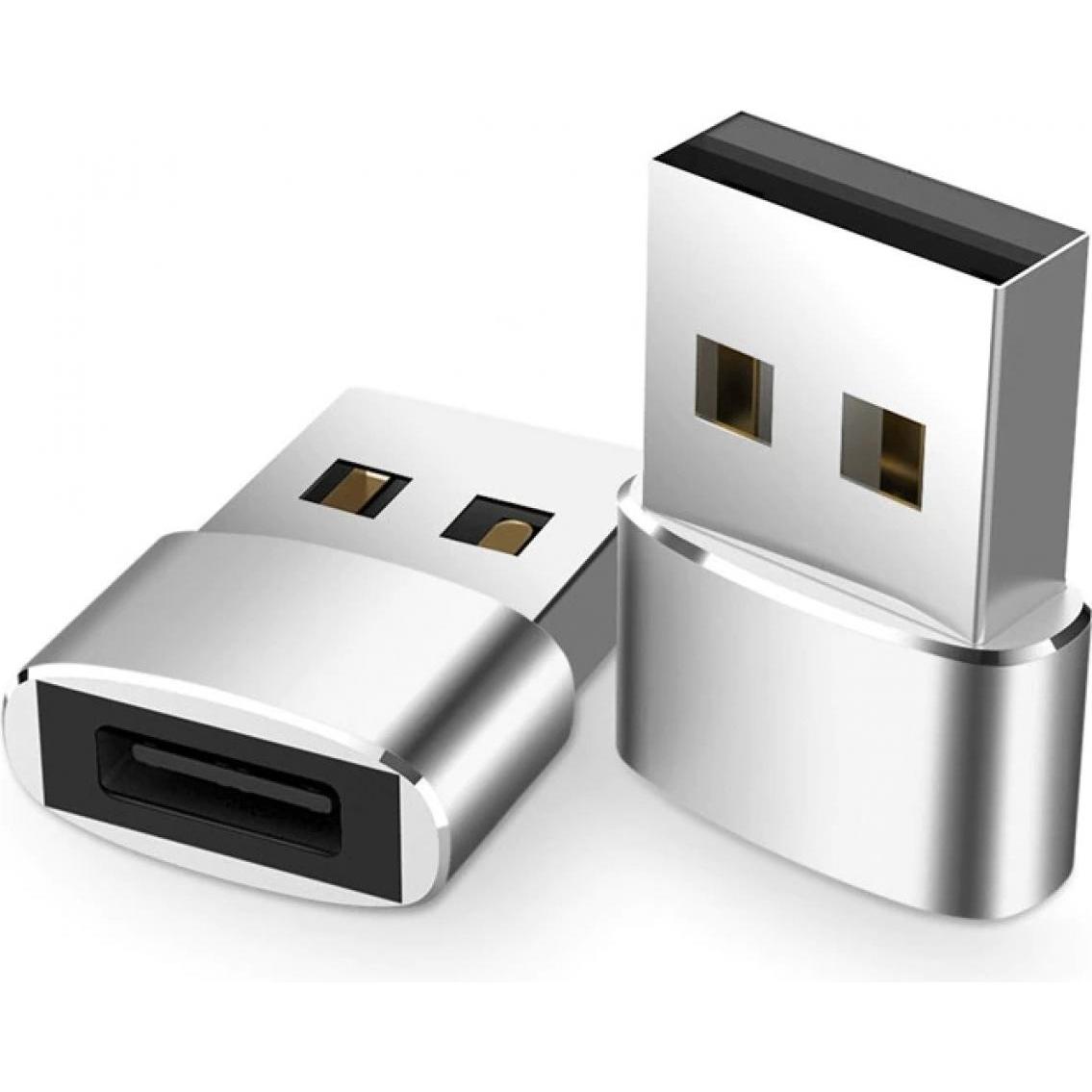 PowerGuard USB C auf USB 2.0 Adapter (USB-A, 2.40 cm), Data + Video Adapter, Silber