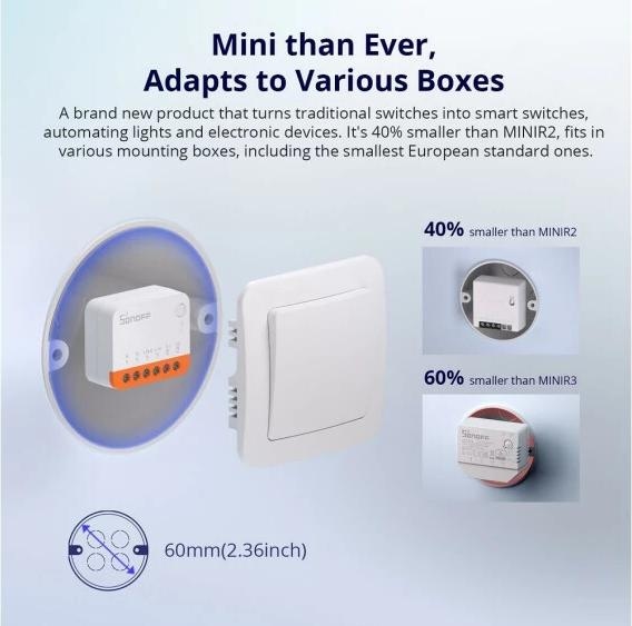 Produktbild Sonoff WLAN-Lichtaktor MINIR4 (Schaltaktor)