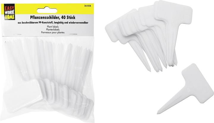Easy Work Pflanzensschilder, 40 Stück (6 cm, 6 cm)