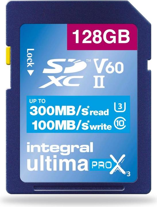 Actual product image 128GB ULTIMAPRO X3 UHS-II V60 Professional Grade SD Card Up to 300MB/s Read & 100MB/s Write (128 GB, SDXC, U3, UHS-II)