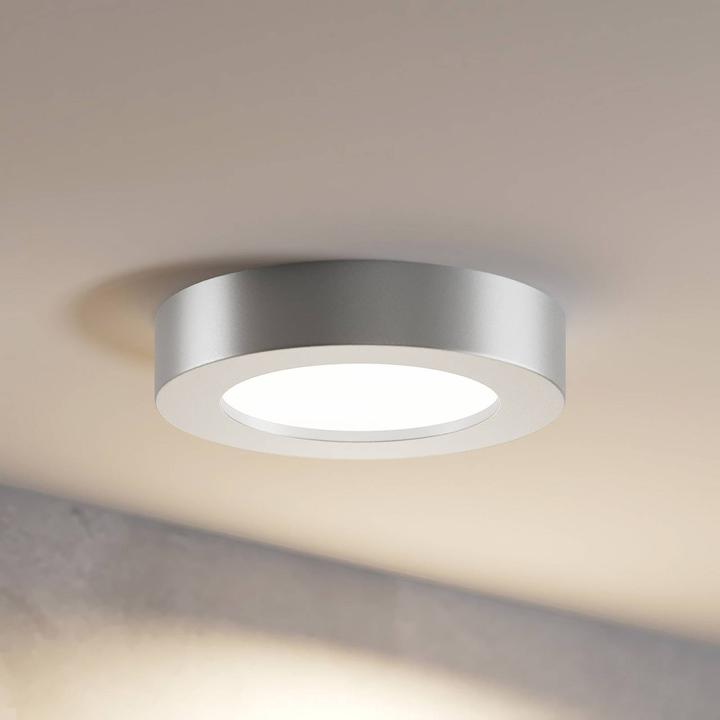 Image du produit Prios Edwina LED plafonnier, argent, 17,7 cm (820 lm)
