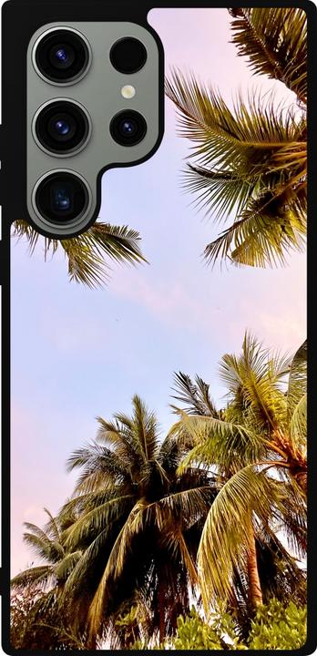Produktbild PhoneLook Hülle Silikon schwarz Summer 2023 palm tree vibe (Samsung Galaxy S23 Ultra)