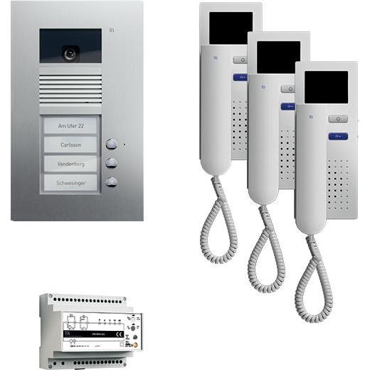 TCS, Campanello + Citofono, PVU1630-0010 Video:pack3 colore 3 pulsanti per il funzionamento a mani libere