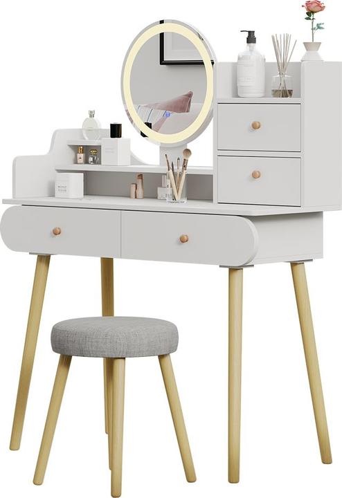 Actual product image Vicco Edda with LED mirror and stool (100 x 40 x 130 cm)