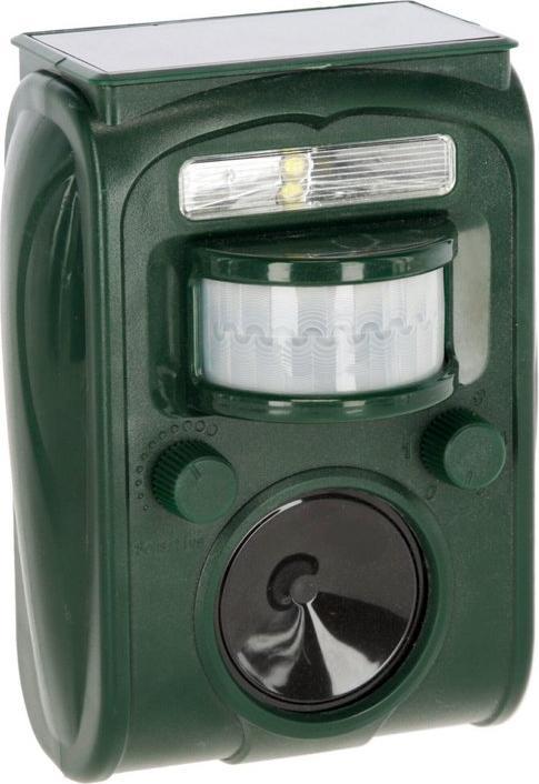 Actual product image Kerbl SonicFlash ultrasonic animal repeller, integrated solar panel