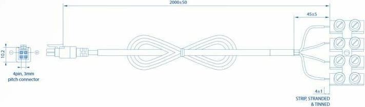 Actual product image Teltonika PR2FK20M:4-Pin Power Cord