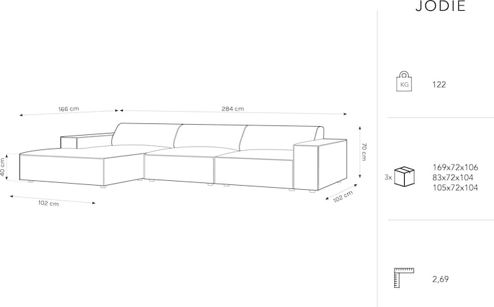 Actual product image Micadoni Jodie (Corner sofa)