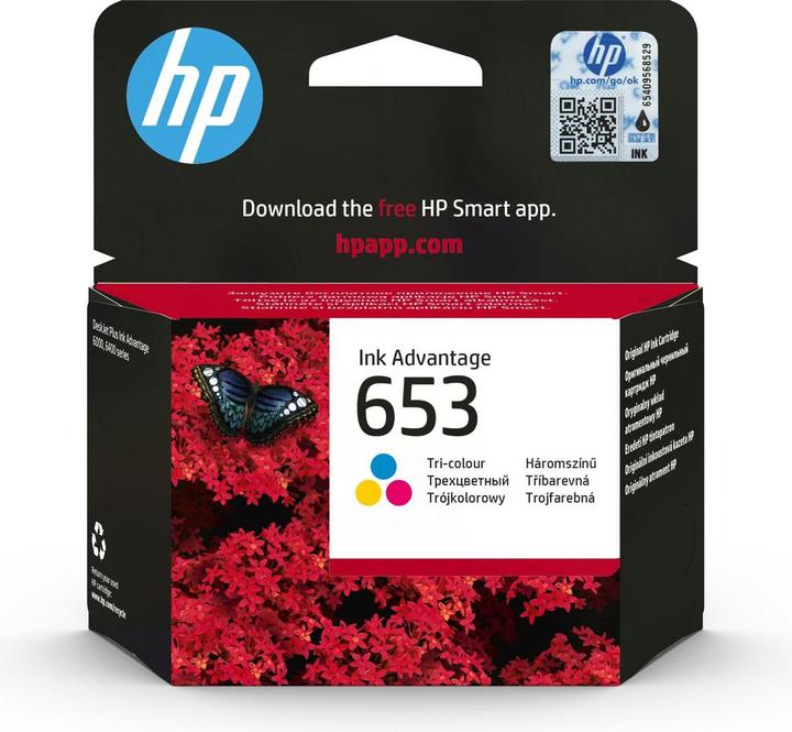 Produktbild HP 653 Tri-color Original Ink Advantage Cartridge (C, M)