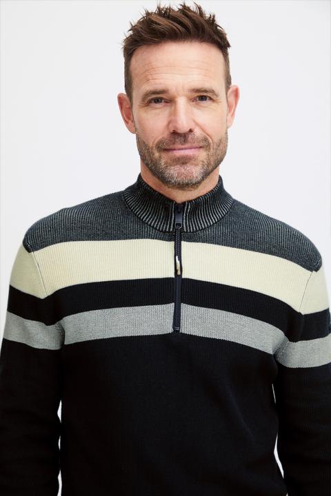 Produktbild FQ1924 FQKyle stripe halfzip rib- knit 21900654 (3XL)