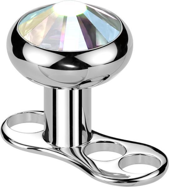 Actual product image Star Piercing Dermal Anchor Innengewinde silber mit Kristall multicolor (without brass, Titanium)