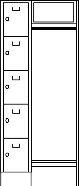 Image du produit Wolf système d'armoires dans les vestiaires (75 cm, 185 cm)